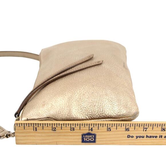 FOSSIL ANTIQUE GOLD GENUINE LEATHER X-BODY SHOULDER BAG HANDBAG CLUTCH PURSE - Picture 12 of 14